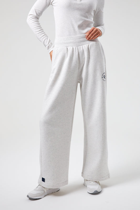 Joy Wide Leg Joggers - White Marl