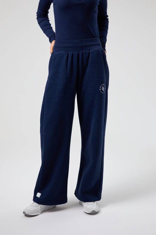 Joy Wide Leg Joggers - Midnight Blue