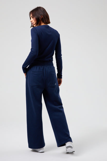 Joy Wide Leg Joggers - Midnight Blue
