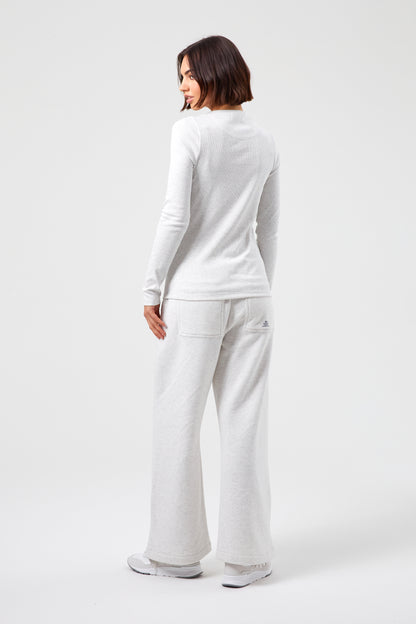 Flower Long Sleeve T-shirt - White Marl