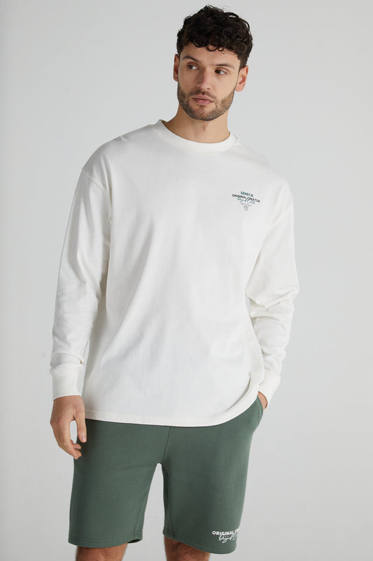 Stoic Long Sleeve T-Shirt- Paper White