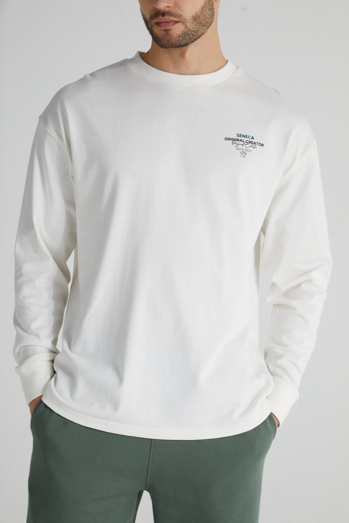 Stoic Long Sleeve T-Shirt- Paper White