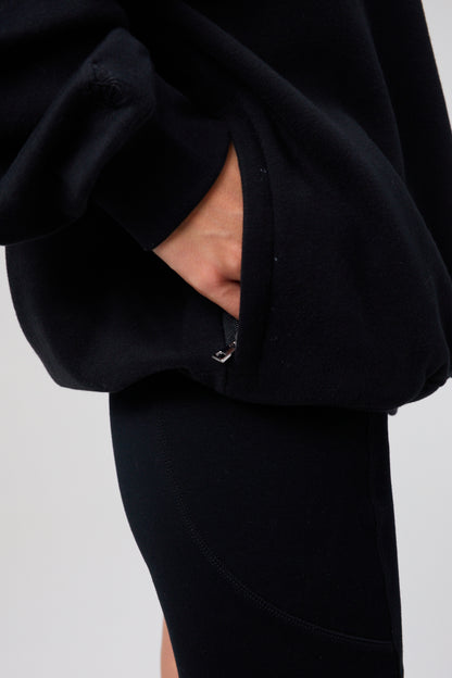 Flower Hoodie - Jet Black