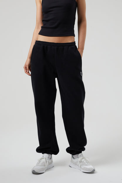 Flower Joggers - Jet Black