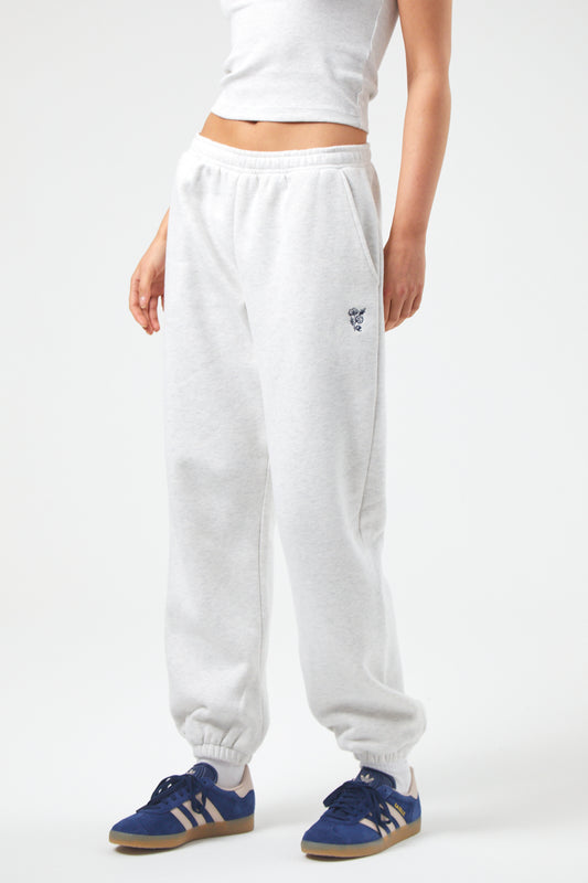 Flower Joggers - White Marl