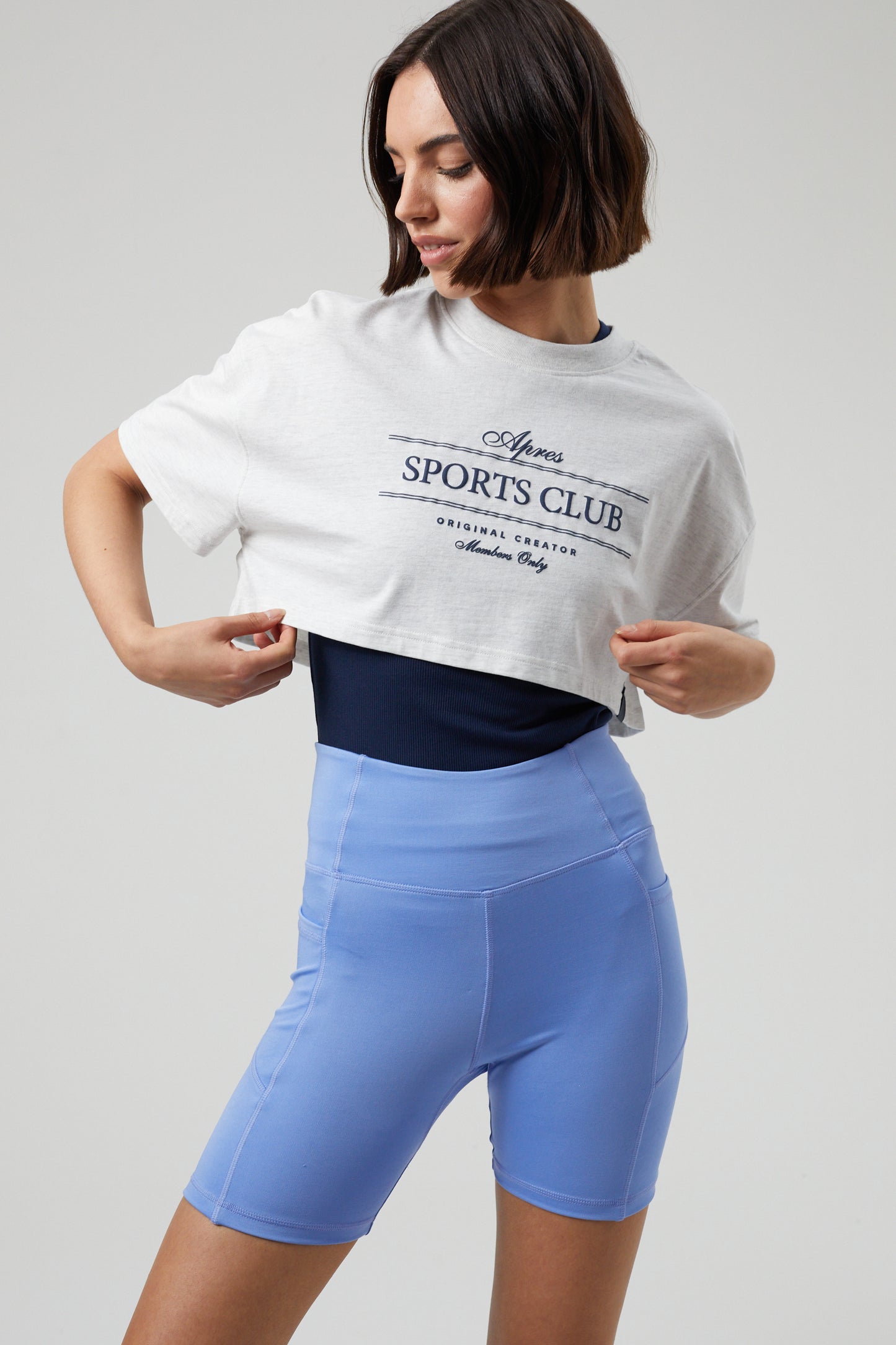 Club Crop T-shirt - White Marl