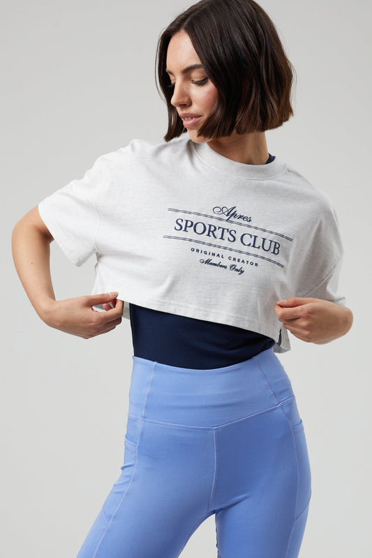 Club Crop T-shirt - White Marl
