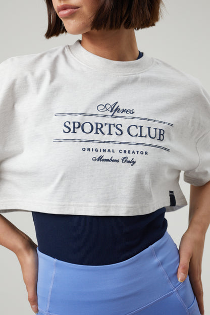 Club Crop T-shirt - White Marl