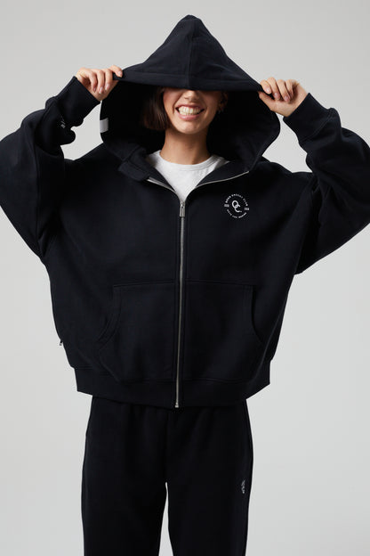 Joy Zip Hoodie - Jet Black