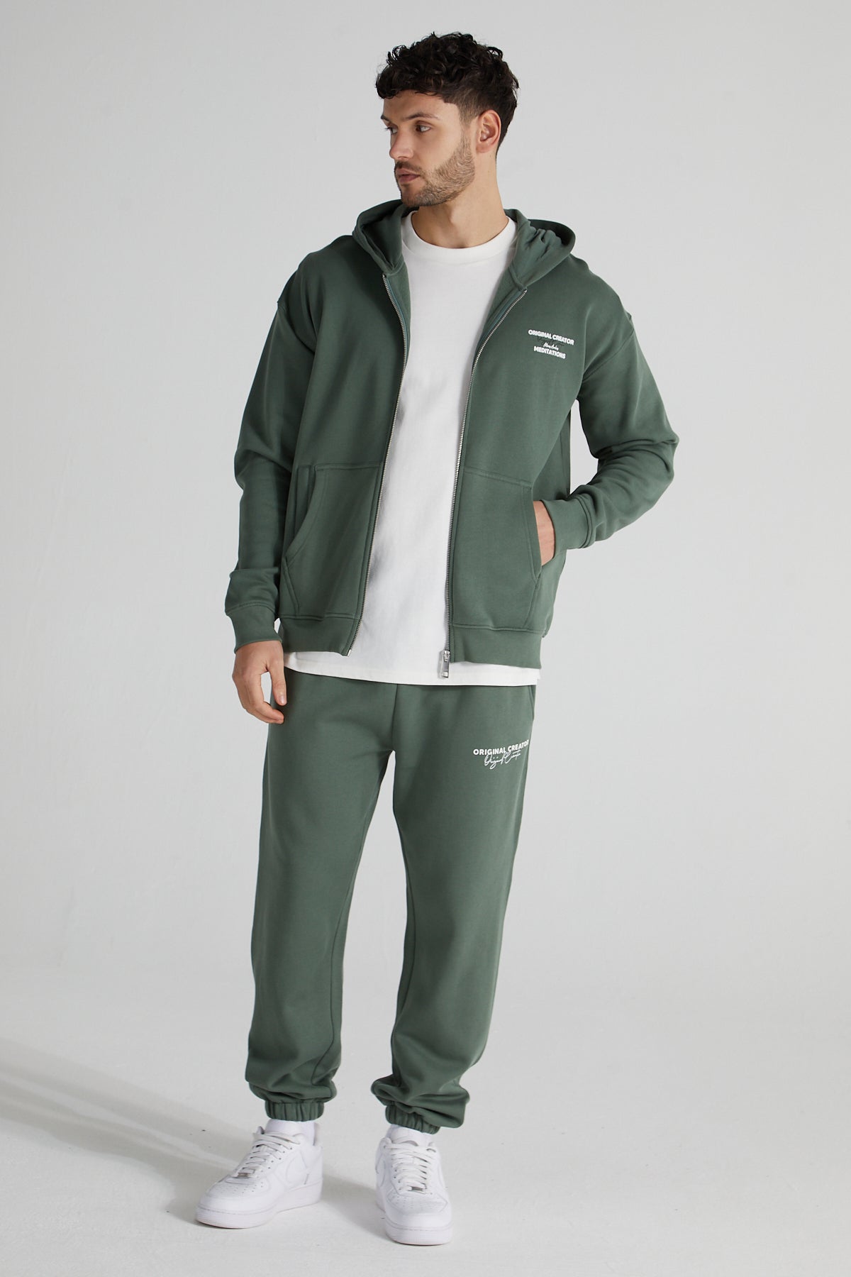 Stoic Zip Hoodie- Hunter Green