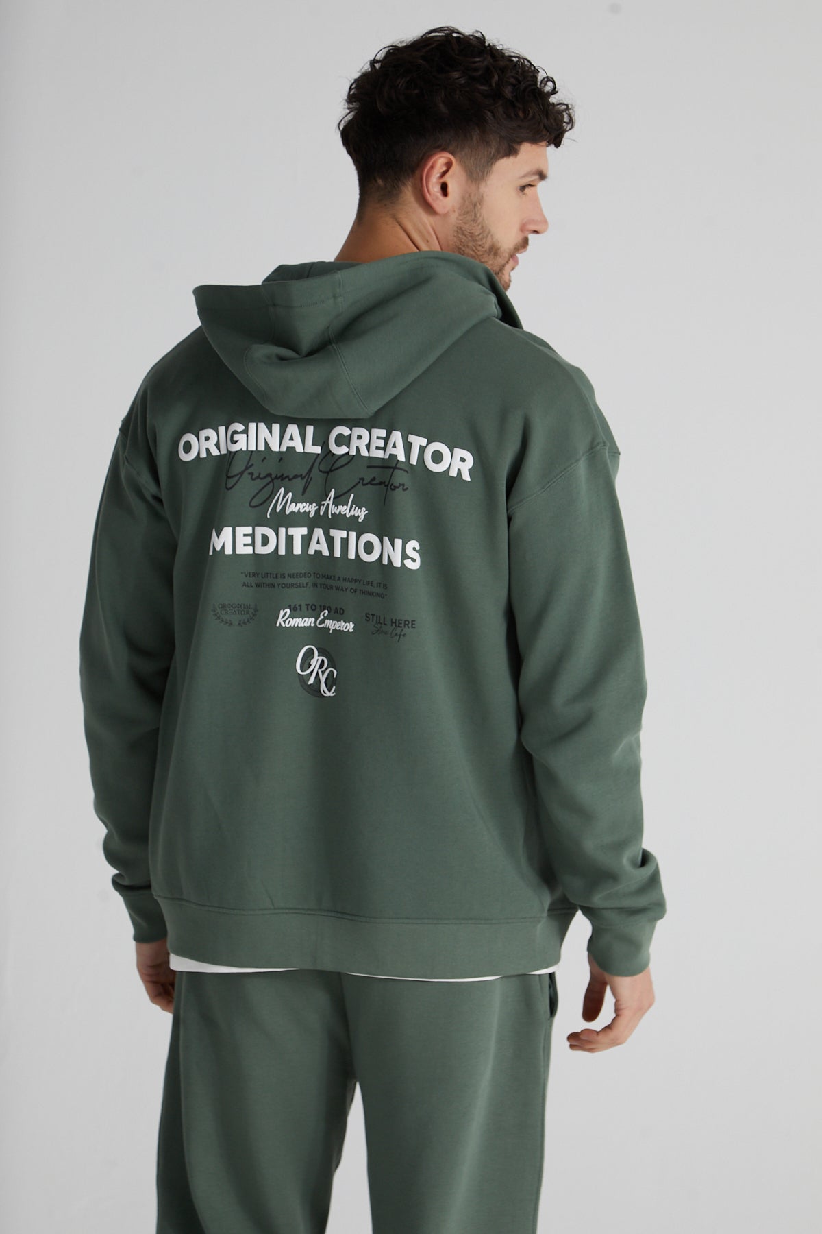 Stoic Zip Hoodie- Hunter Green