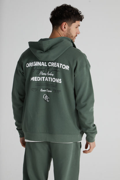 Stoic Zip Hoodie- Hunter Green