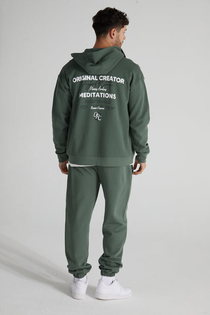 Stoic Zip Hoodie- Hunter Green