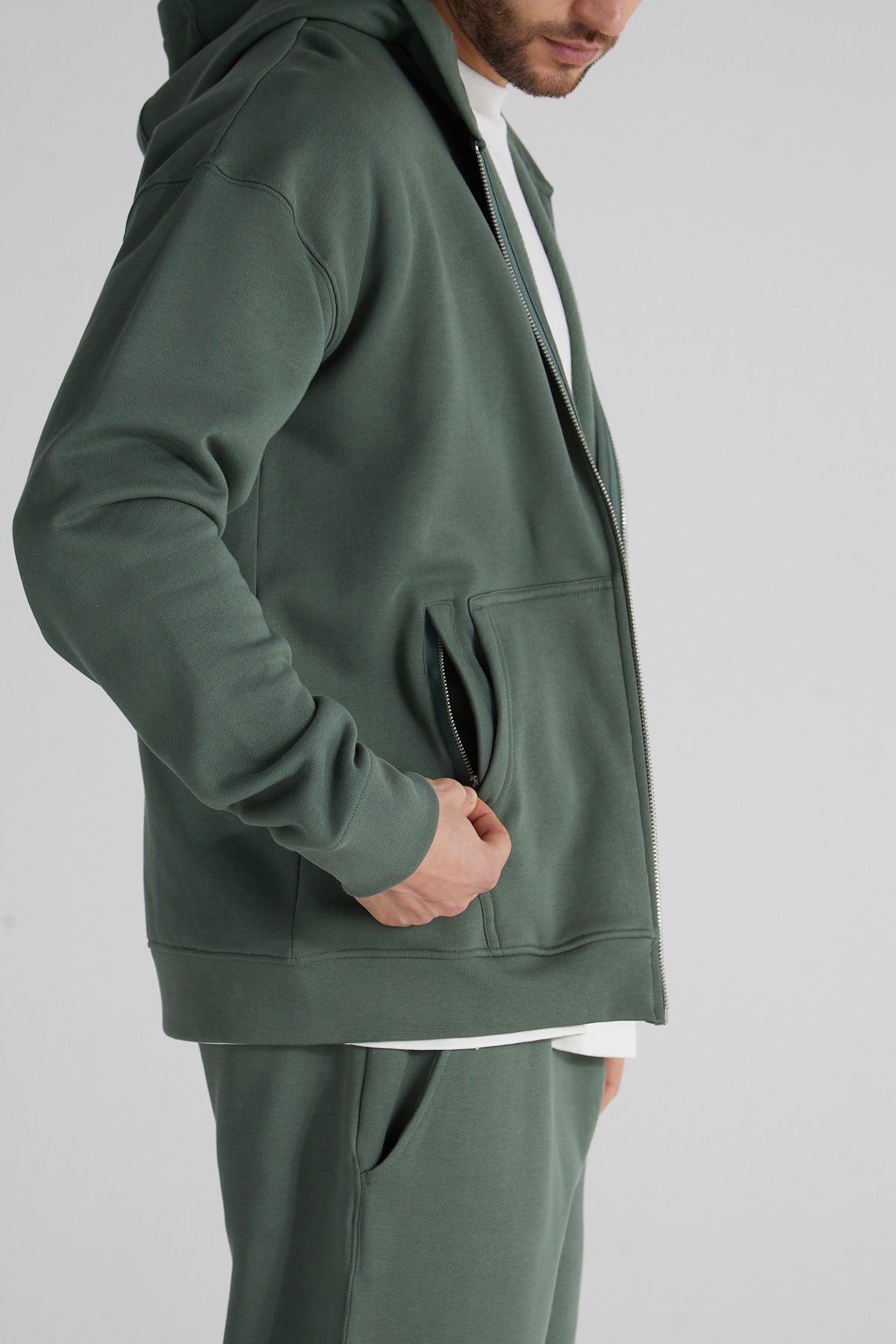 Stoic Zip Hoodie- Hunter Green