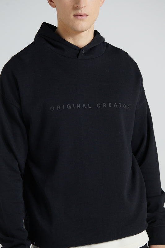 Wu Wei Pique Hoodie - Jet Black