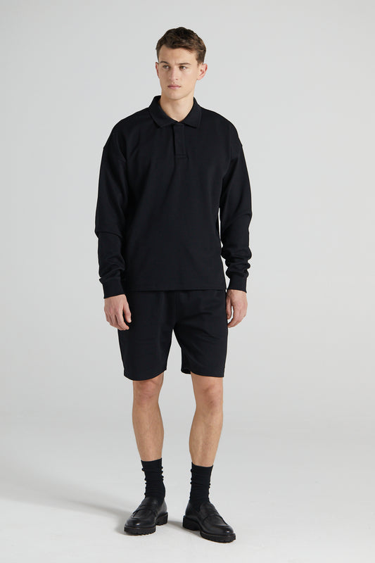 Long Sleeve Polo Shirt 2.0 - Jet Black