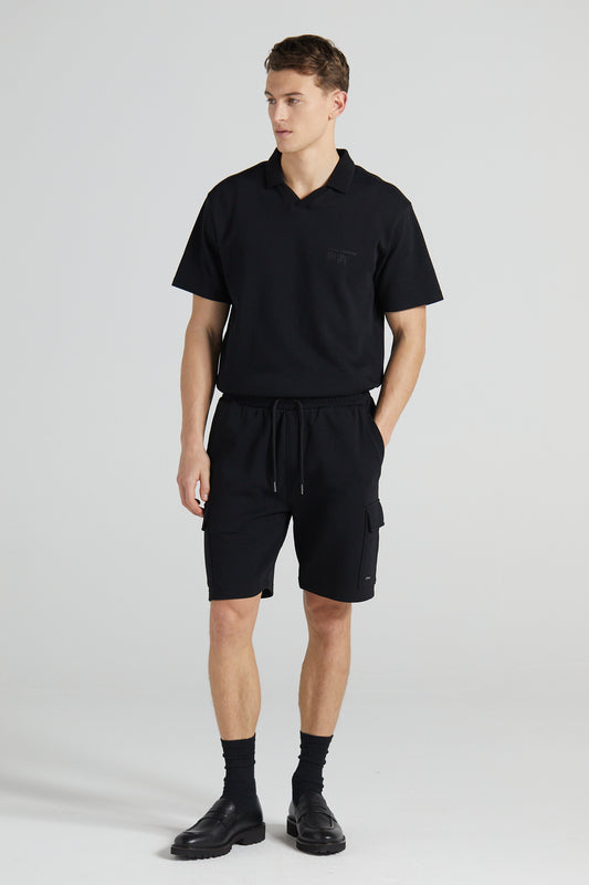 Pique Cargo Shorts - Jet Black