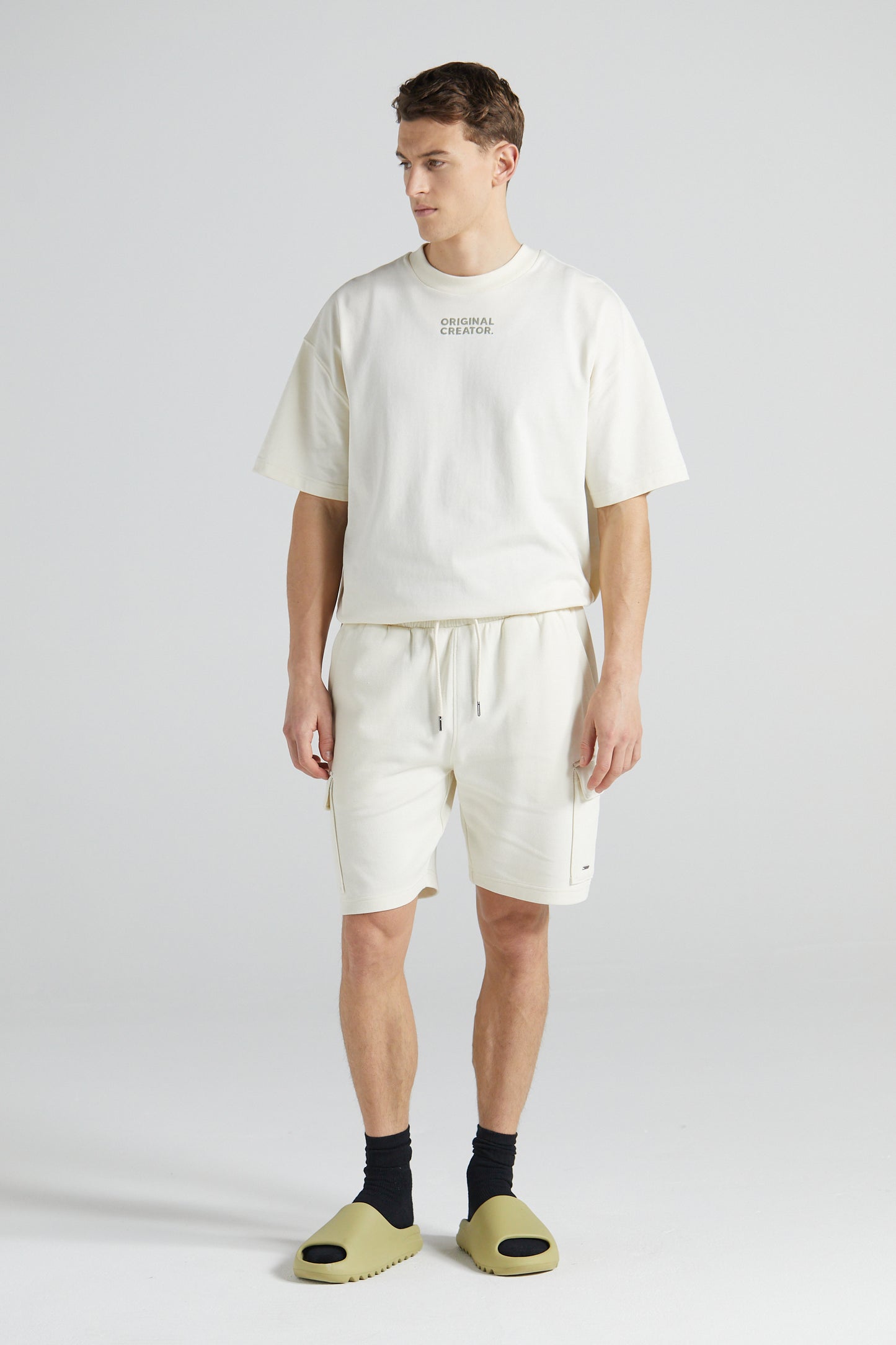 Pique Cargo Shorts - Off White