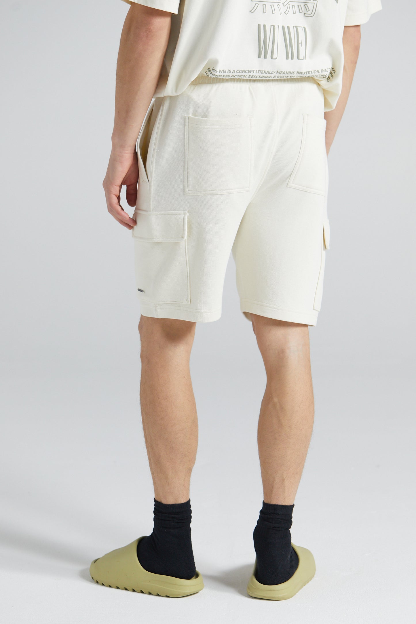 Pique Cargo Shorts - Off White