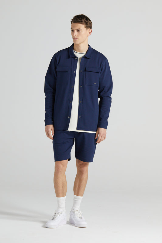 Jersey Twill Shacket - Midnight Blue