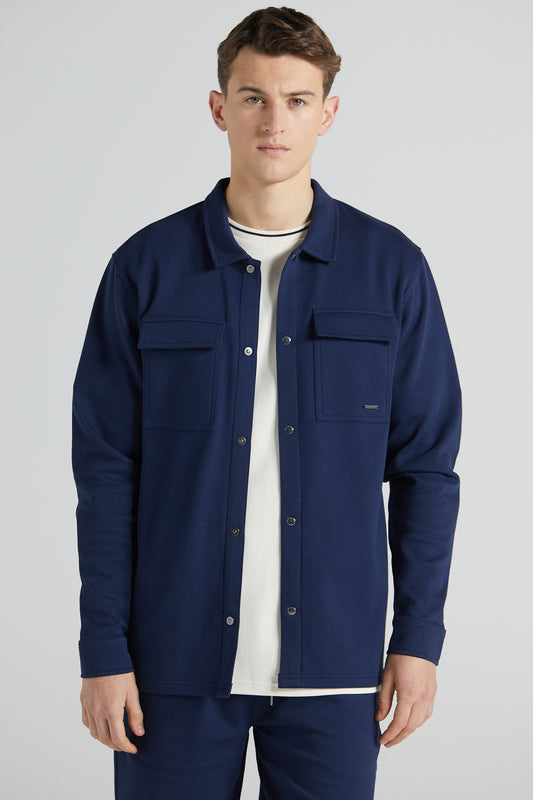 Jersey Twill Shacket - Midnight Blue