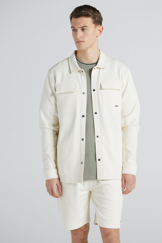 Jersey Twill Shacket - Off White