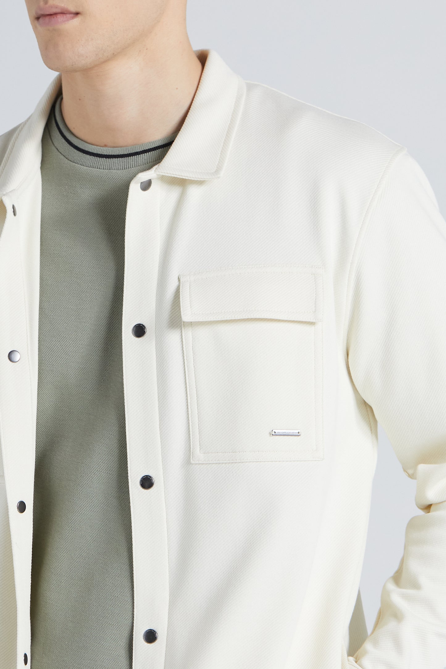 Jersey Twill Shacket - Off White