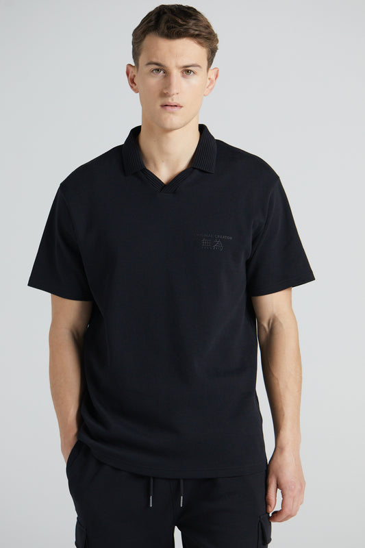 Pique Polo Shirt - Jet Black