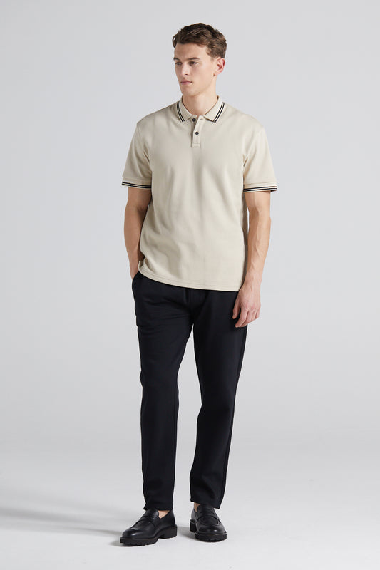 Essential Pique Polo Shirt - Sand Stone