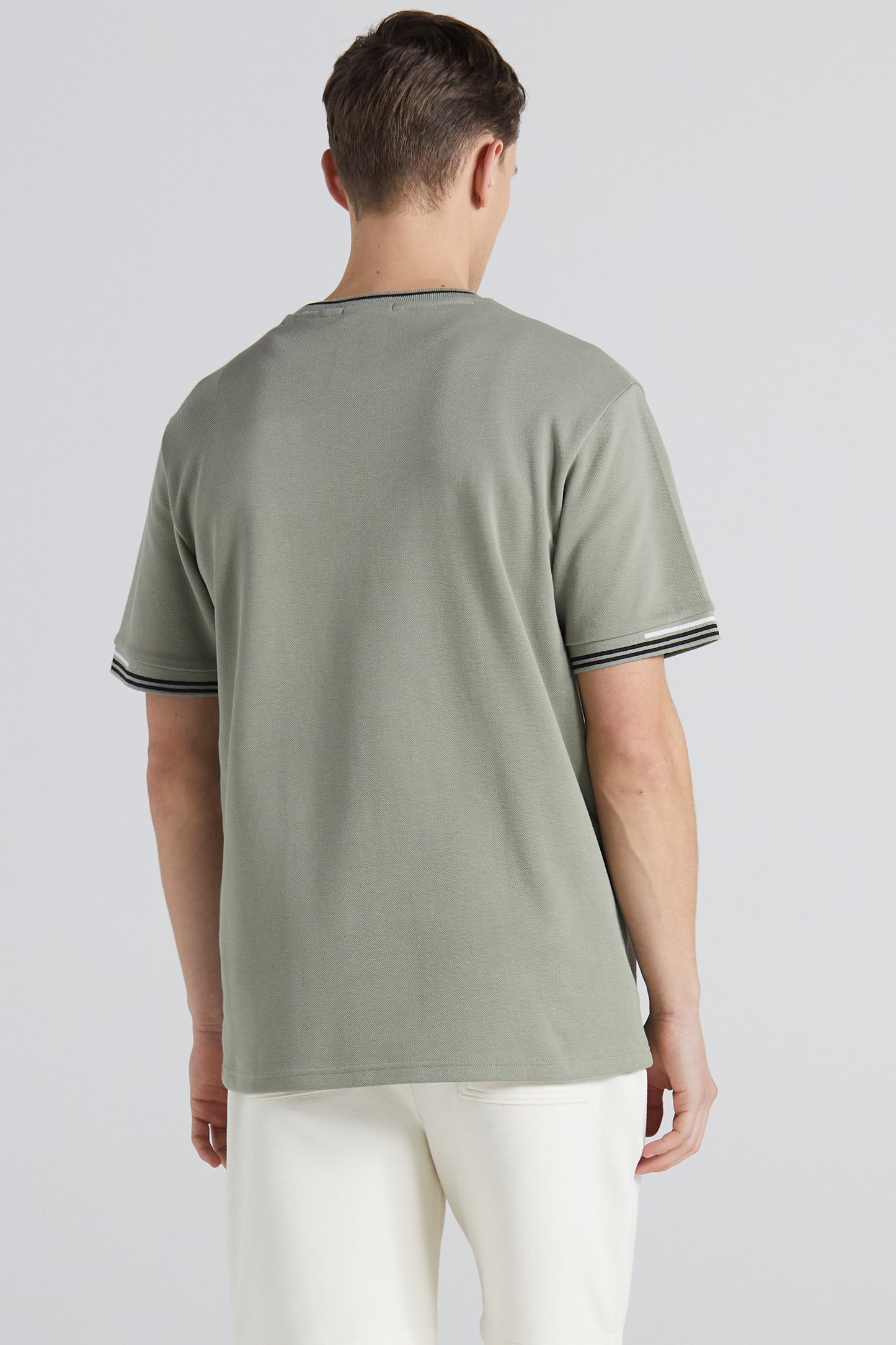 Boxy Pique Crew T-Shirt - Slate Green