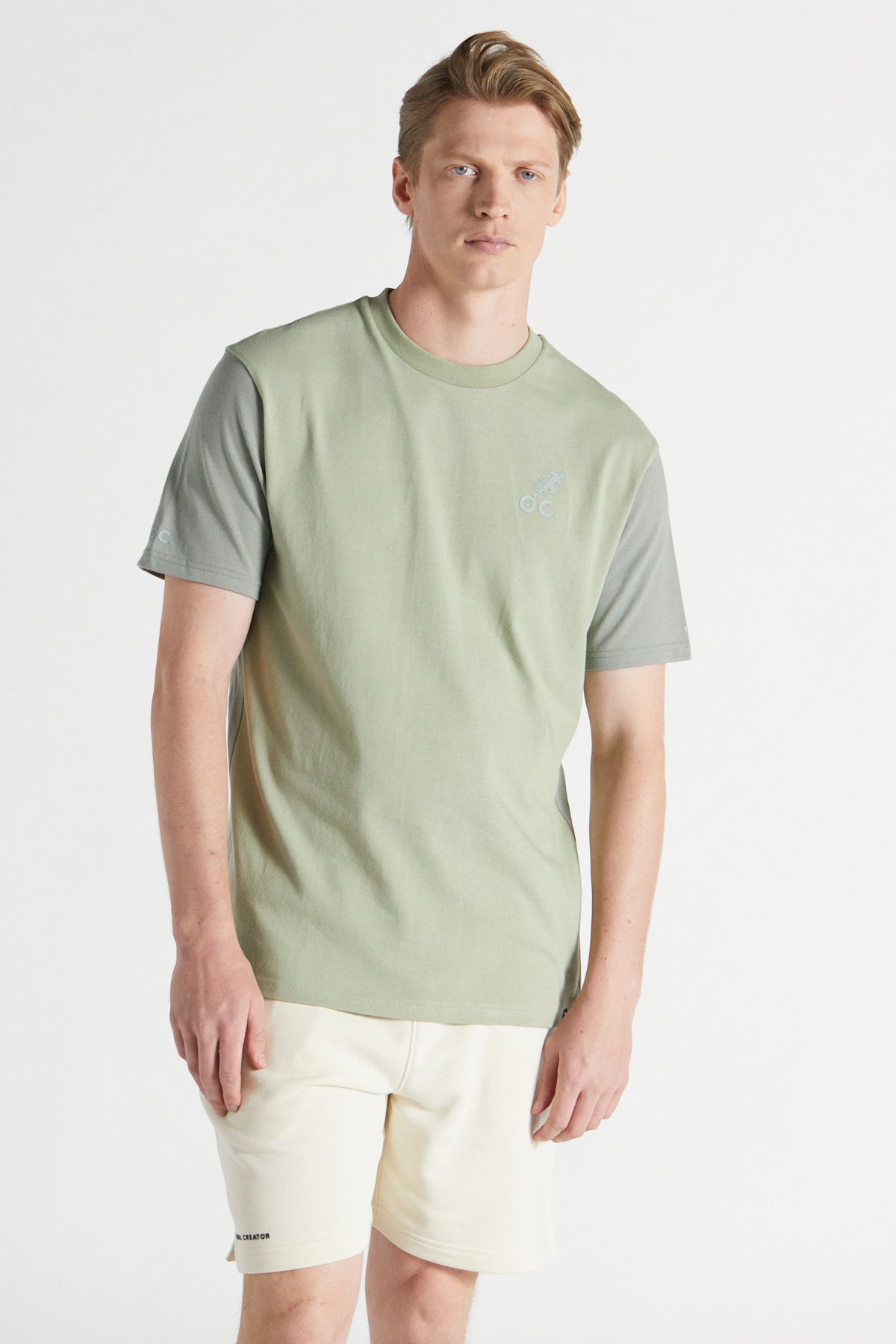 Colour Block T-shirt - Laurel Green