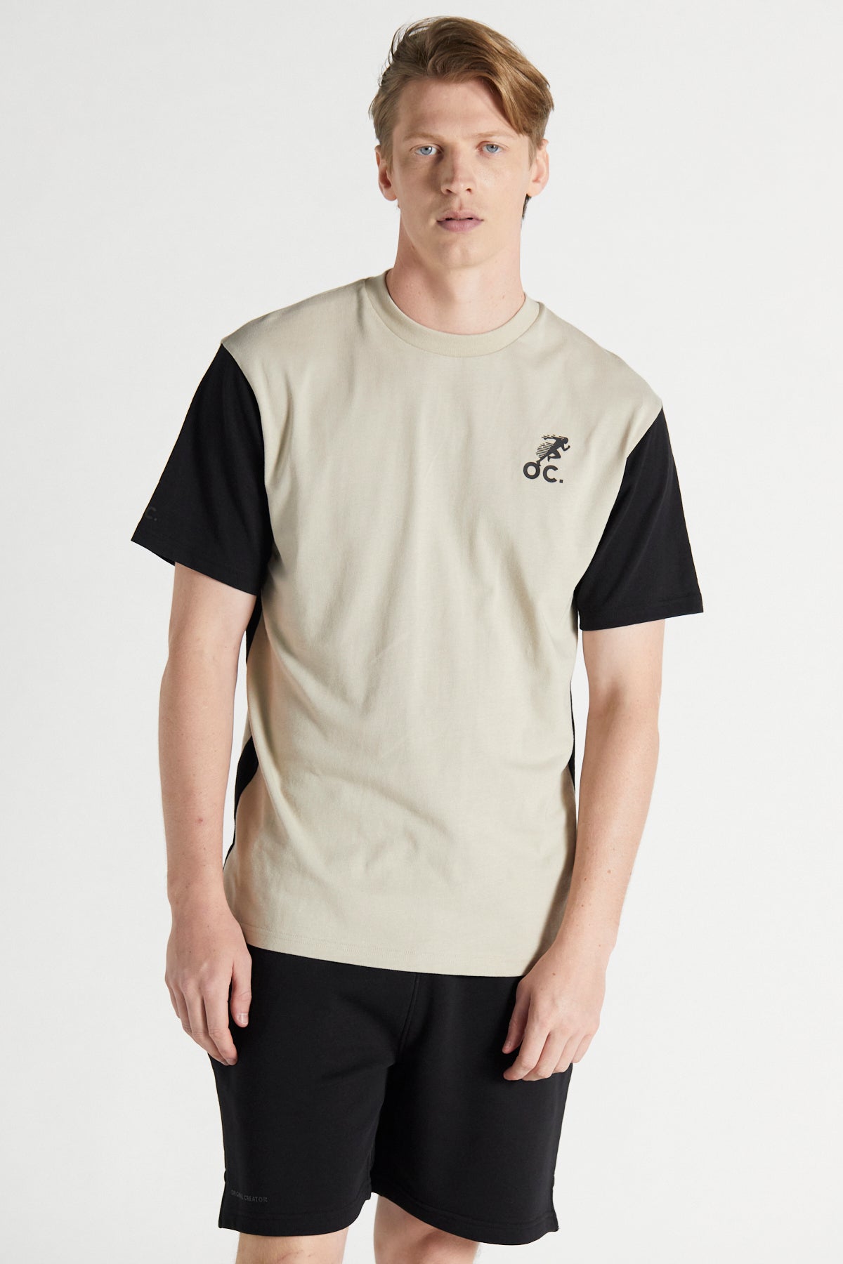 Colour Block T-shirt - Sand Stone