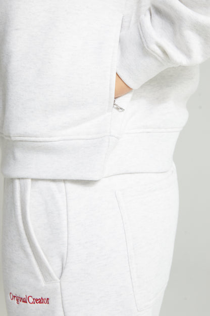 Classic Half Zip - White Marl