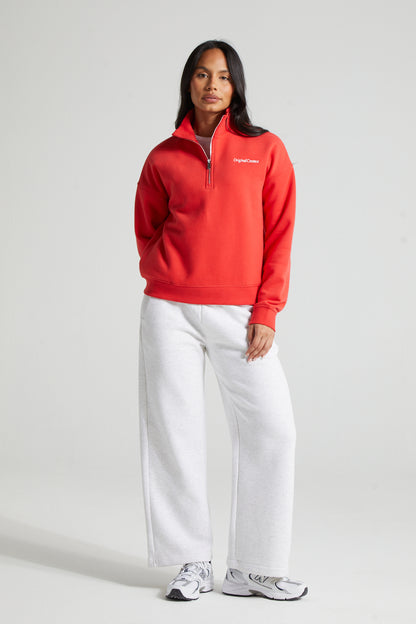 Classic Half Zip - Poppy Red