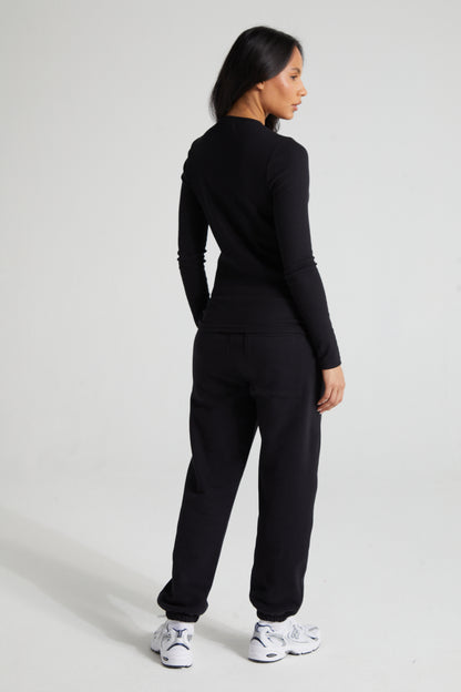 Classic Cuffed Joggers - Jet Black