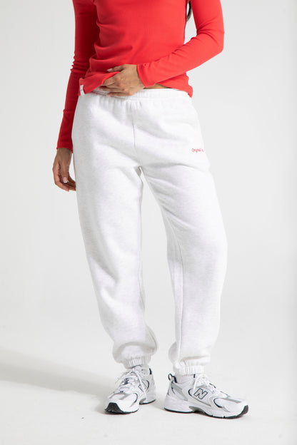 Classic Cuffed Joggers - White Marl