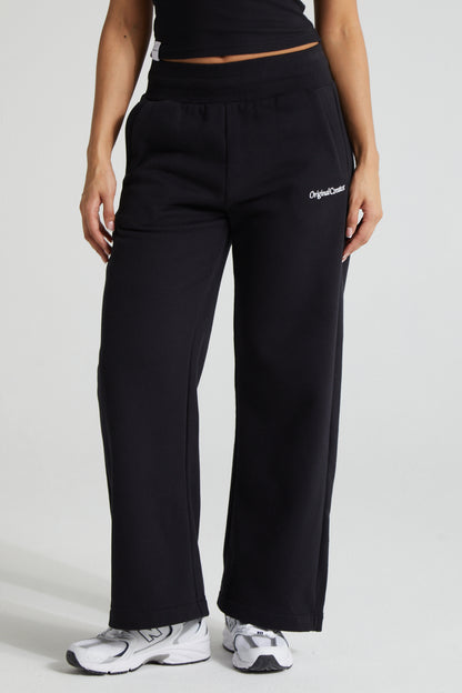 Wide Leg Jogger - Jet Black