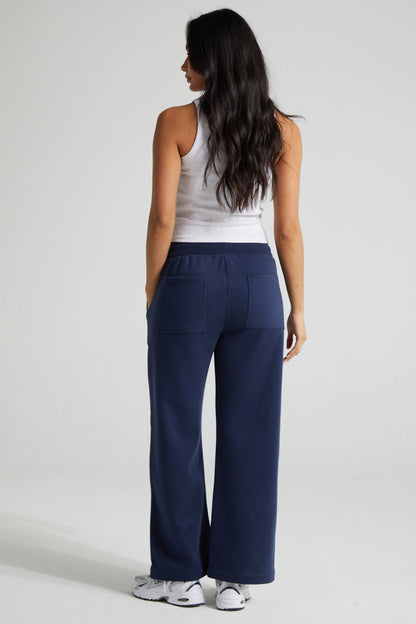 Wide Leg Joggers - Midnight Blue