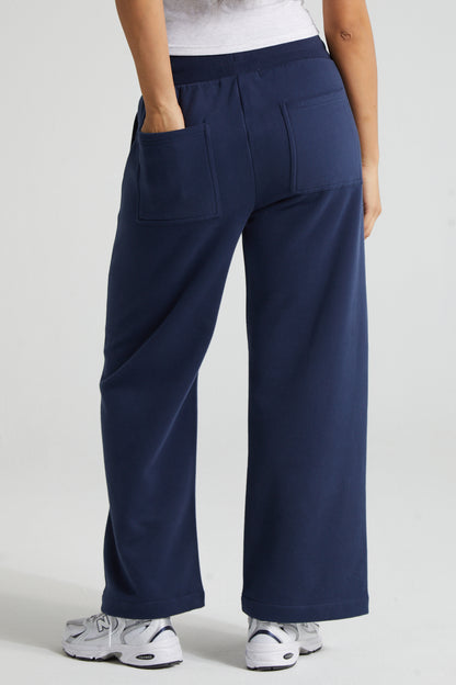 Wide Leg Joggers - Midnight Blue