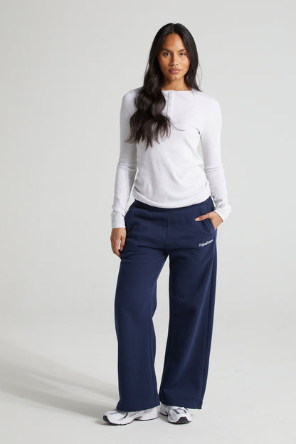 Long Sleeve Slim Fit Top - White Marl