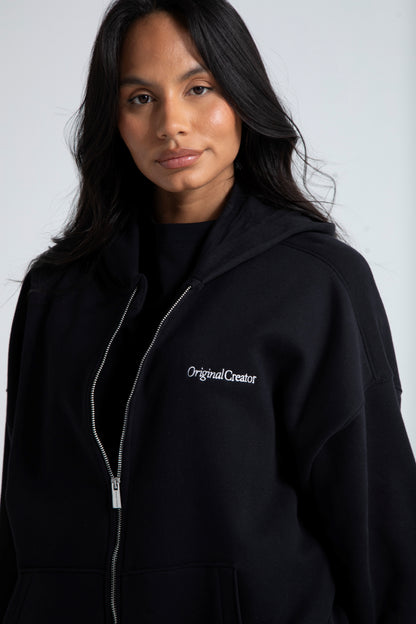 Comfort Zip Hoodie - Jet Black