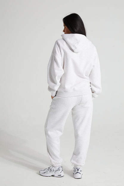 Comfort Zip Hoodie - White Marl