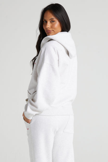 Comfort Zip Hoodie - White Marl