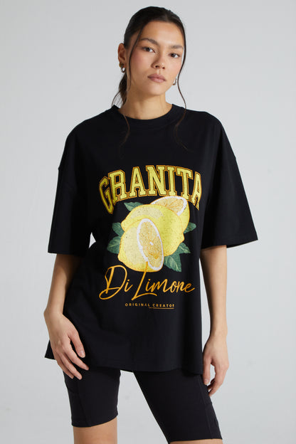 Lemon Granita T-shirt - Jet Black