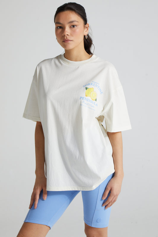 Sorrento Lemon T-Shirt - Paper White