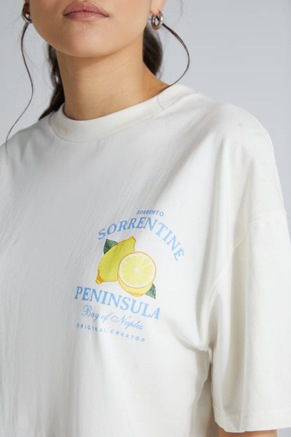 Sorrento Lemon T-Shirt - Paper White