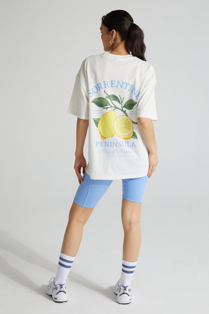 Sorrento Lemon T-Shirt - Paper White
