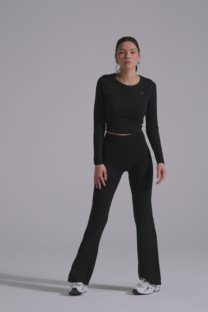 Contour Flared Leggings- Jet Black
