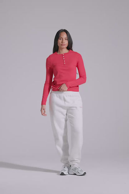 Classic Cuffed Joggers - White Marl