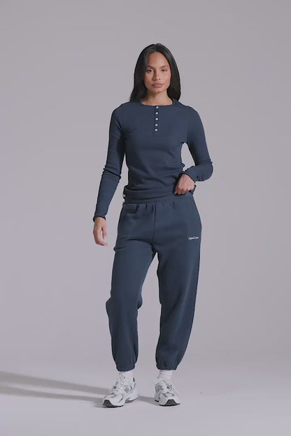 Long Sleeve Slim Fit Top - Midnight Blue